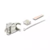 Moduł Keystone DELOCK RJ45 do LSA Kat.6A ekranowany beznarzędziowy, płaski, srebrny/biały, z osłoną przeciwpyłową
