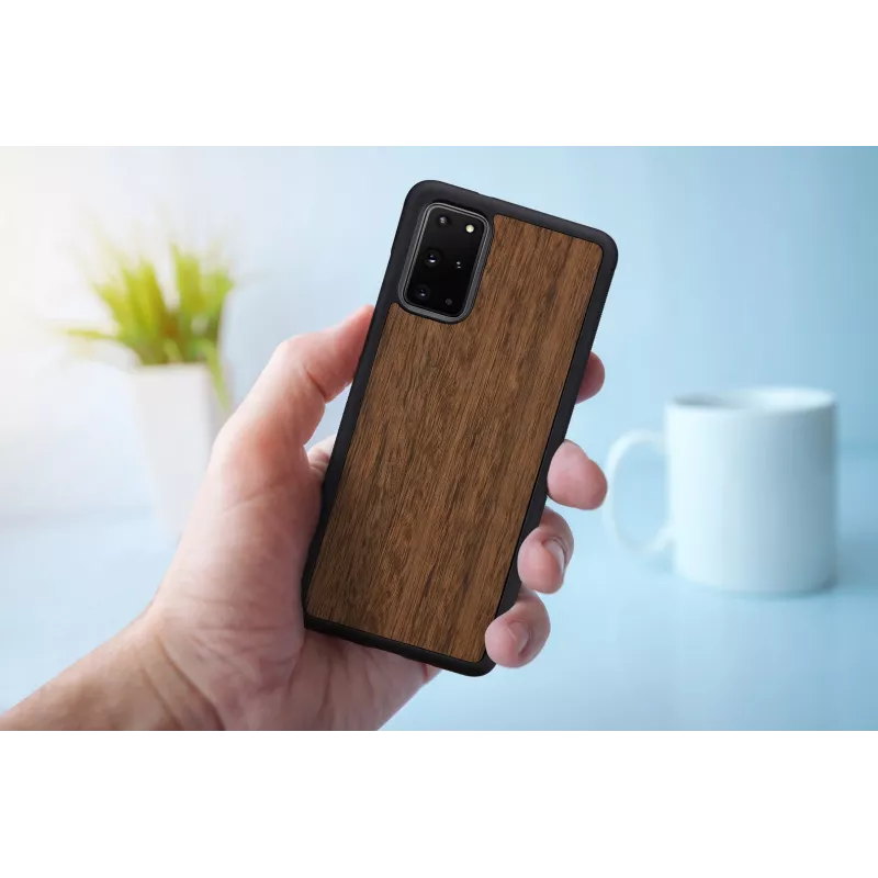 Etui ochronne smartfona mężczyzna i drewno dla Samsung Galaxy S20+ — Koala Czarny