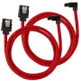 Corsair premium w oplocie SATA-Cable kątowy, czerwony 60cm - 2-zestaw