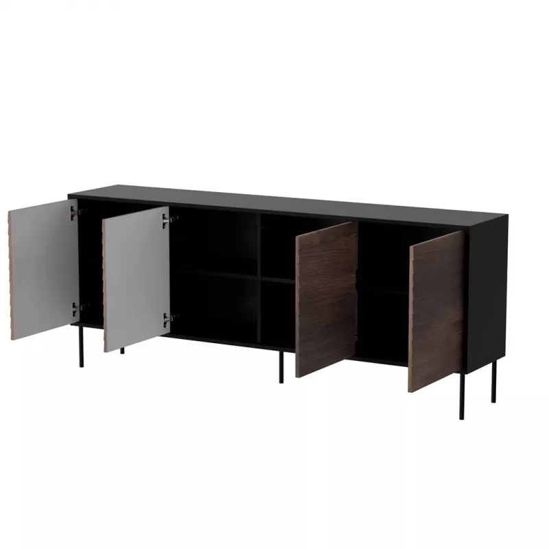 Cama 4D CORTINA komoda 200x40x81 czarny/orzech