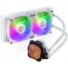 Zestaw chłodzenia cieczą Cooler Master MasterLiquid 240L Core ARGB biały — chłodnica 240 mm, wentylatory 120 mm, obsługa gniazd LGA1700/AM5/AM4 i starszych