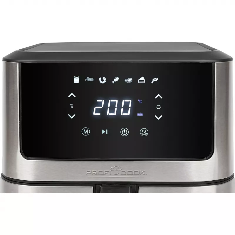 Frytownica ProfiCook PC-FR 1269 H Single 8 L wolnostojąca 1800 W frytkownica na gorące powietrze czarna, stal nierdzewna