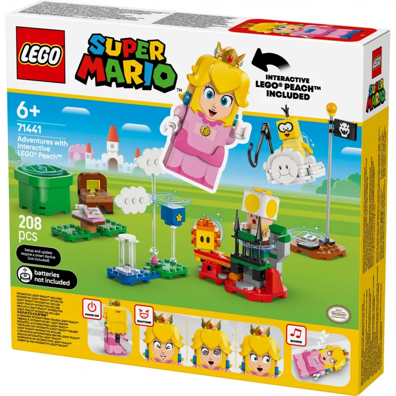 Zestaw konstrukcyjny LEGO 71441 Super Mario Interaktywna figurka LEGO Peach, kompatybilny z systemem LEGO