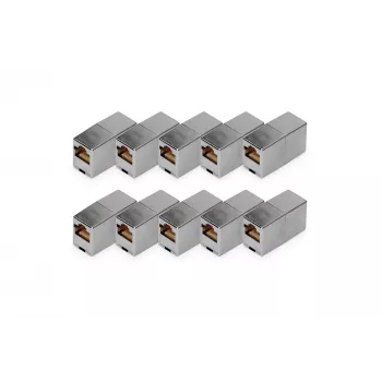 Sprzęgło modułowe Digitus CAT 5e RJ45 10 sztuk pozłacane srebrne