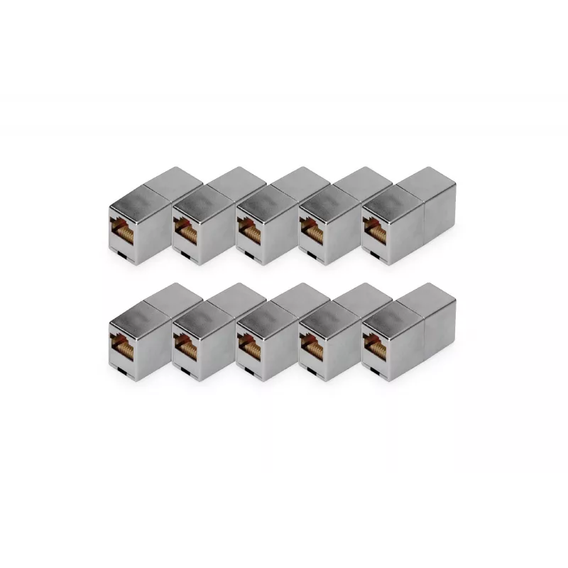 Sprzęgło modułowe Digitus CAT 5e RJ45 10 sztuk pozłacane srebrne