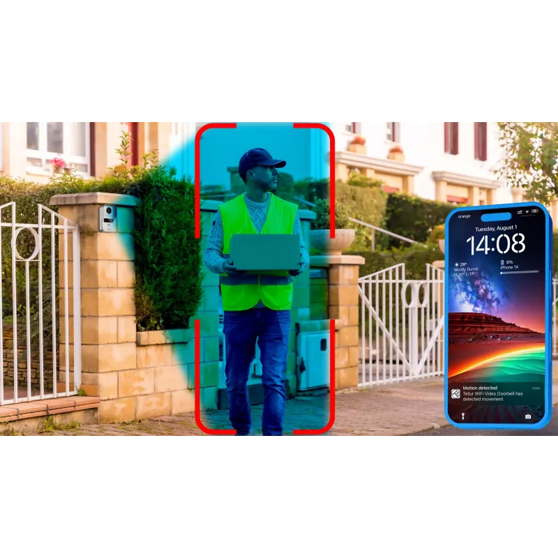 Wideodomofon Tellur TLL331511 1080P z funkcją odblokowania i dzwonkiem wewnętrznym