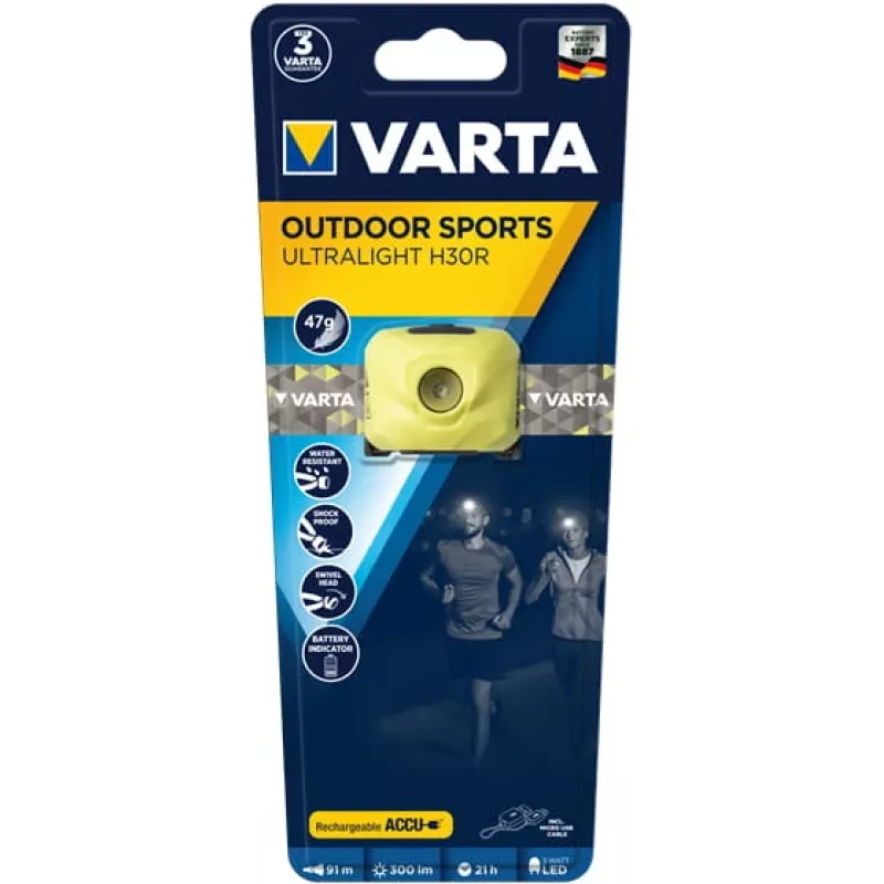 Lampa czołowa Varta OUTDOOR SPORTS ULTRALIGHT H30R Lime