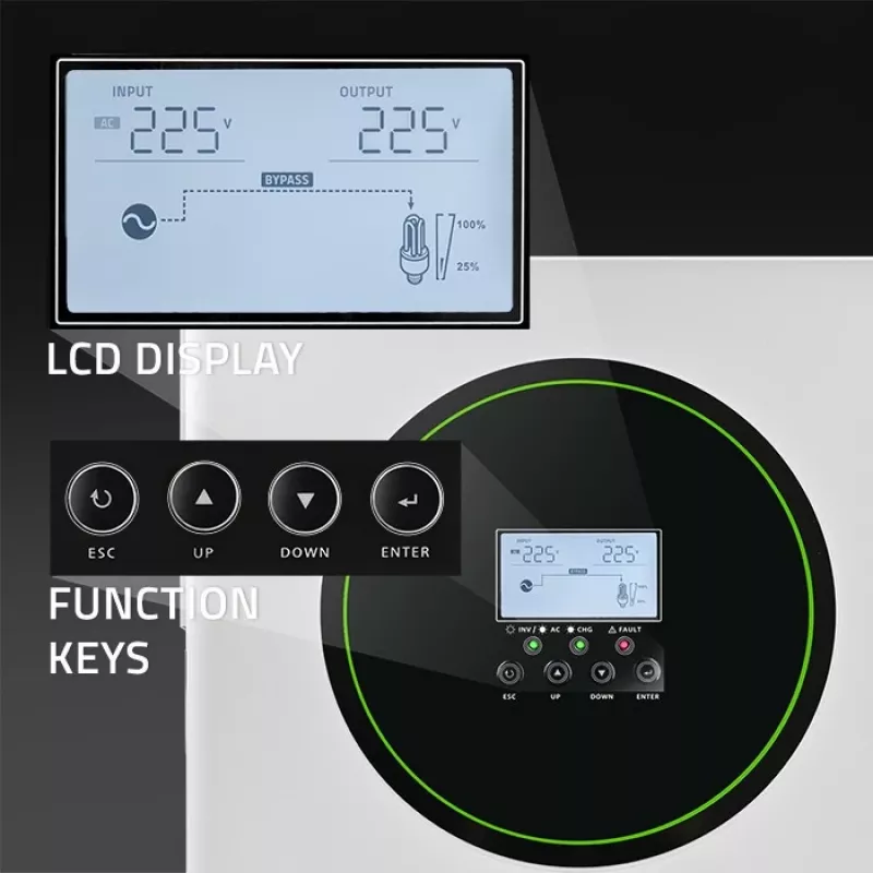 Hybridowy falownik solarny Off-Grid 3500W, Wi-Fi