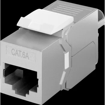 Goobay Keystone Moduł RJ45 CAT 6A, STP, cienki-line - typ krokodylkowy, listwa zaciskowa do montażu LSA (beznarzędziowo) (79448)