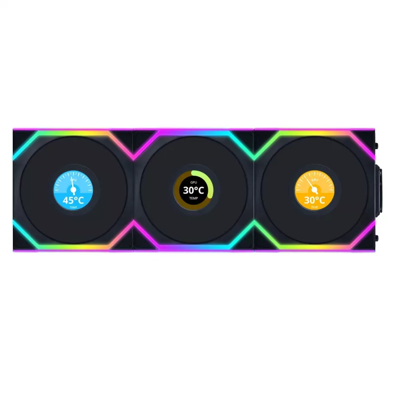 Wentylator Lian Li UNI FAN SL Wireless LCD 120 Czarny 3 szt.