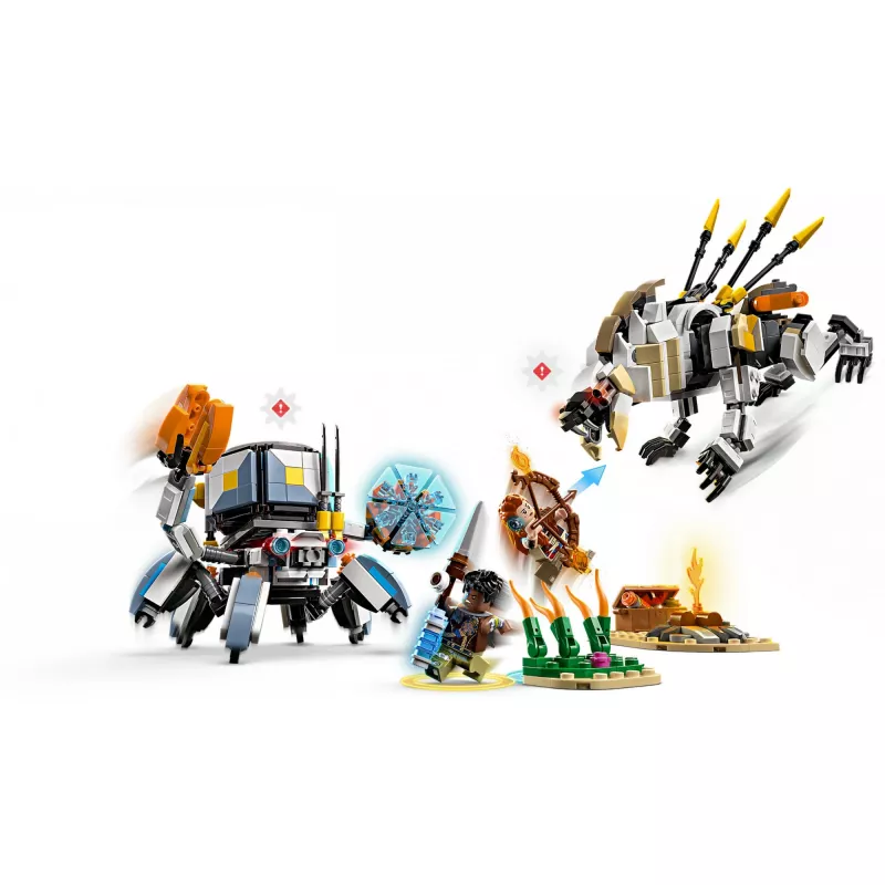 Zestaw LEGO Horizon Adventures 77037 – Aloy i Varl kontra Shell-Walker i Sawtooth, 768 elementów, 2 minifigurki