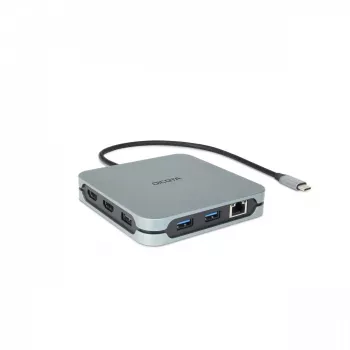 DICOTA D32057 USB Type-C Hub 10000 Mbit/s Srebrny