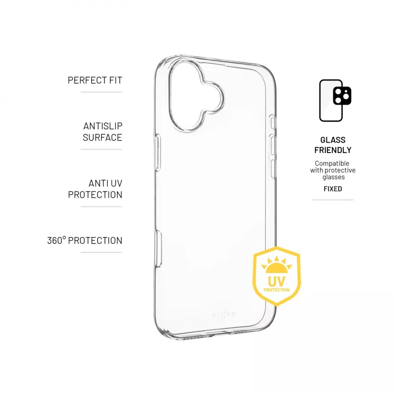 Fixed | Story AntiUV | Tylna obudowa | Apple | iPhone 16 Plus | TPU | Przezroczysty