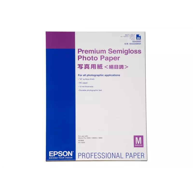 Epson Premium Semigloss Photo Paper, DIN A2, 250 g/m², 25 arkuszy