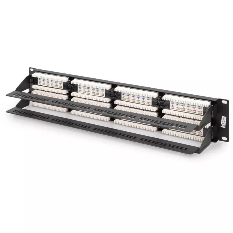 DIGITUS - Panel krosowy - RJ-45 X 48 - Szary, RAL 7035 - 2U - 48 portów (DN-91648U)