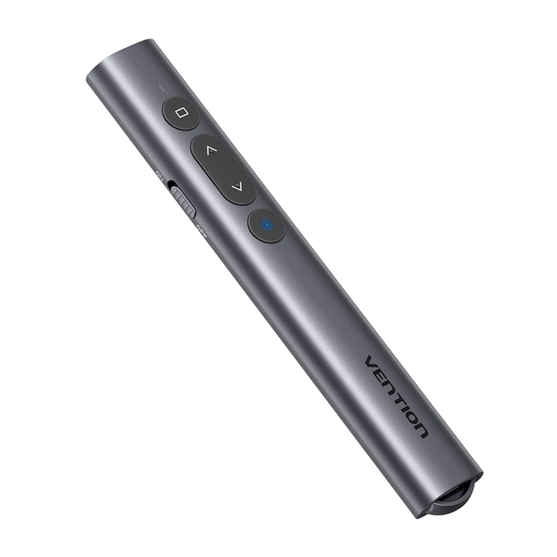 Bezprzewodowy wskaźnik laserowy Vention KQIH0 — czerwony laser, maksymalny zasięg 50 m, interfejs USB, lekka obudowa z PVC