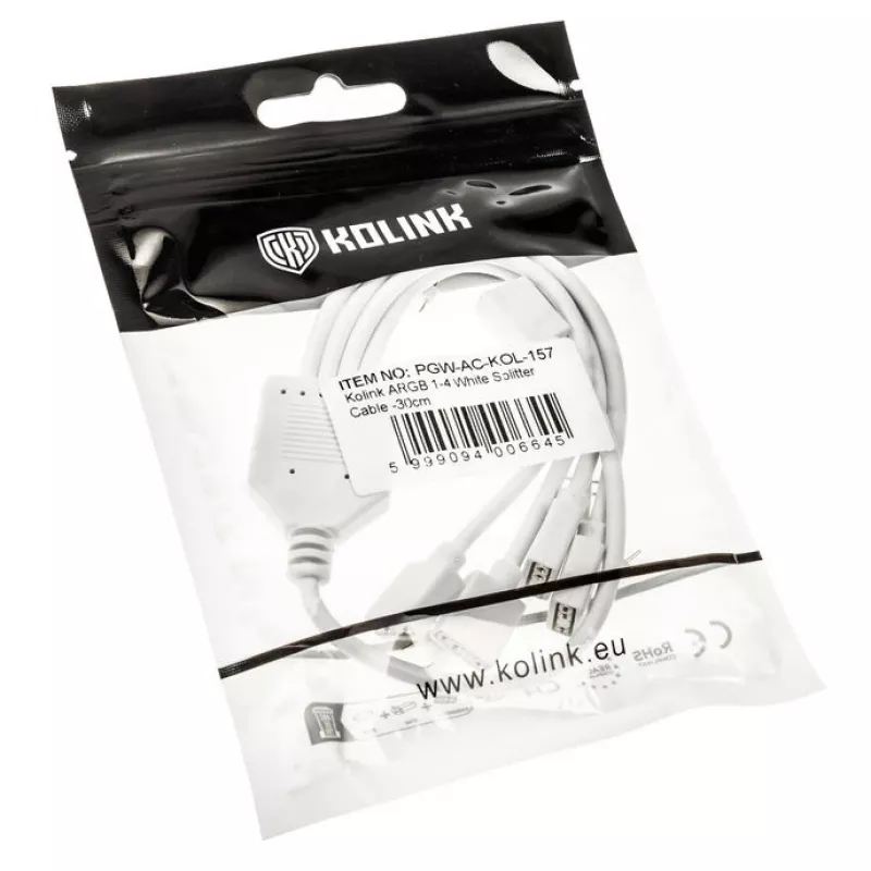 kabel rozgałęźny ARGB Kolink PGW-AC-KOL-157 30 cm biały do złączy 3-pin 5V ARGB