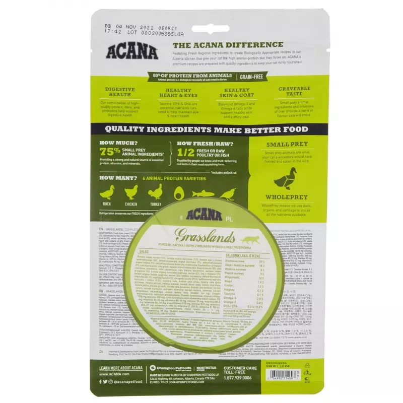 ACANA Grasslands - sucha karma dla kota - 340g