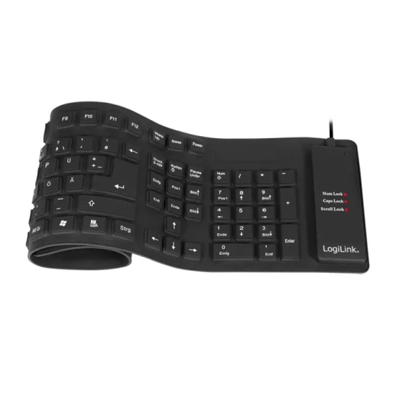 Klawiatura LogiLink ID0019A Uniwersalna USB QWERTZ Niemiecka Czarna