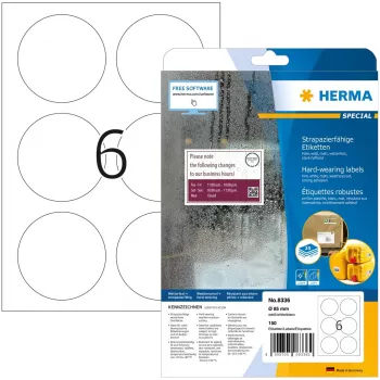 Samoprzylepne etykiety do drukarek HERMA Signs A4 Ø 85 mm