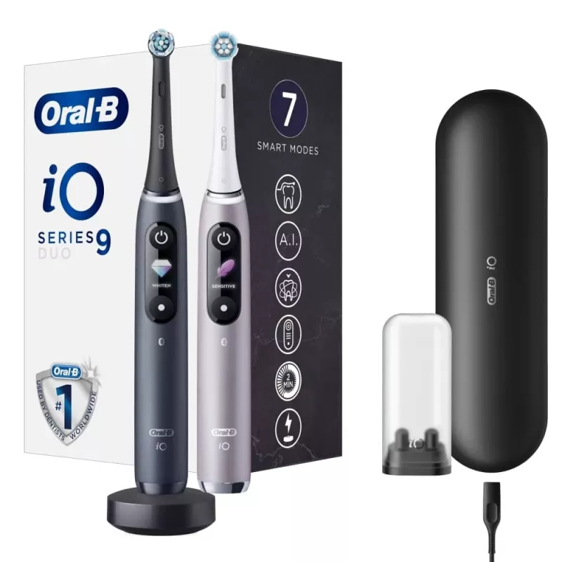 Szczoteczka do zębów Oral-B iO Series 9 Duo 2 szt. Czarny Onyks/Kwarc Różowy