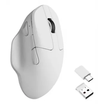 Bezprzewodowa symetryczna mysz optyczna Keychron M7-A24 30000 DPI RF Wireless Bluetooth USB-C biała