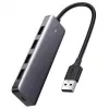 Ugreen Hub 4-w-1 Adapter USB-C do 4× USB 3.0 + USB-C Szary