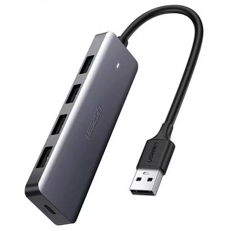 Ugreen Hub 4-w-1 Adapter USB-C do 4× USB 3.0 + USB-C Szary