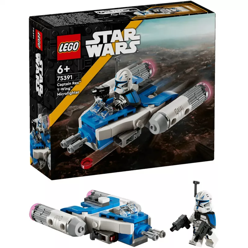 LEGO Star Wars Captain Rex Y-Wing Microfighter Kolekcjonerski Statek Kosmiczny z Wojsk Klonów z Minifigurką Postaci dla Chłopców od 6 Lat