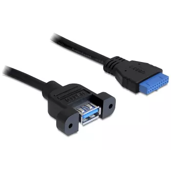 Kabel USB 3.0 F/F DeLOCK 83118 0,5 m czarny