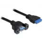 Kabel USB 3.0 F/F DeLOCK 83118 0,5 m czarny