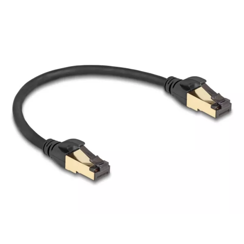 Kabel sieciowy DeLOCK RJ45 Cat.6A męski do męskiego S/FTP 0,3 m Czarny
