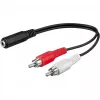 Wentronic Goobay Przewód adapterowy 3,5mm-jack/RCA, czarny, 0,2 m - gniazdo jack 3,5 mm (3-pin, stereo) > 2x wtyk RCA (audio lewy/prawy) (50092)