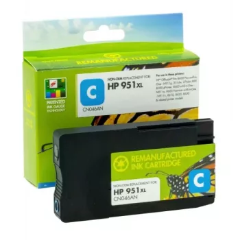Kompatybilny Static-Control Hewlett-Packard 951XL (CN046AE) Nowy chip, cyjan, 1500 str.