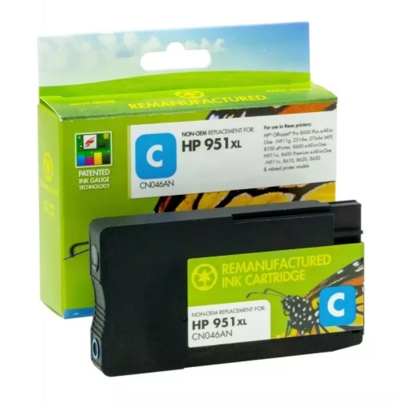 Kompatybilny Static-Control Hewlett-Packard 951XL (CN046AE) Nowy chip, cyjan, 1500 str.