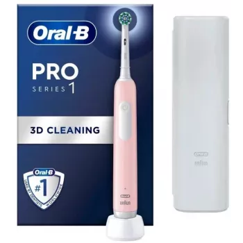 Elektryczna szczoteczka do zębów Oral-B Pro Series 1 różowa — ładowalna, czyszczenie 3D