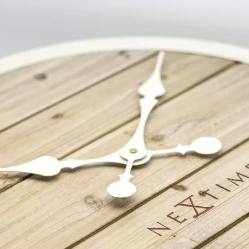 NeXtime klok 3134wi Plank, Ø50 cm, Ściana, Biały