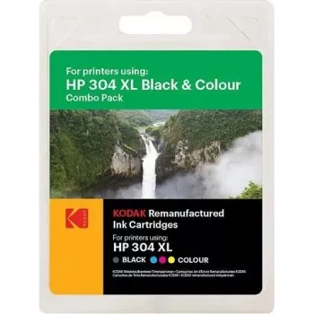 Zestaw wkładów atramentowych Kodak 185H030417 do HP DJ2620 — kolorowy zestaw HP304XL (15 ml i 18 ml)