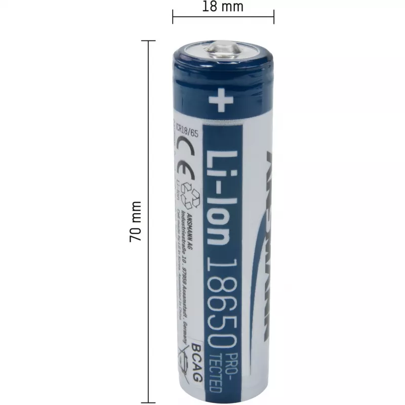 ANSMANN - Bateria 18650 - Li-Ion - 2600 mAh - 9,36 Wh - Srebrny (1307-0000)