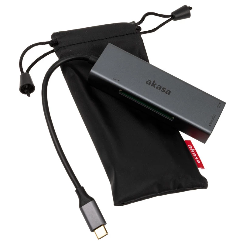 Czytnik kart Akasa AK-CR-09BK USB 2.0 Type-C szary