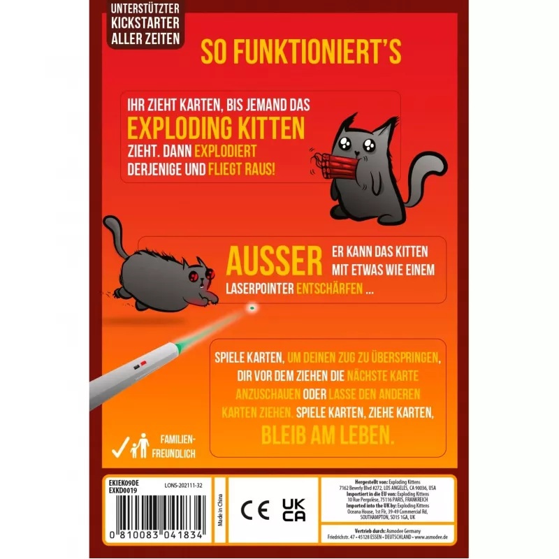 Exploding Kittens - Edycja 2-osobowa, gra karciana