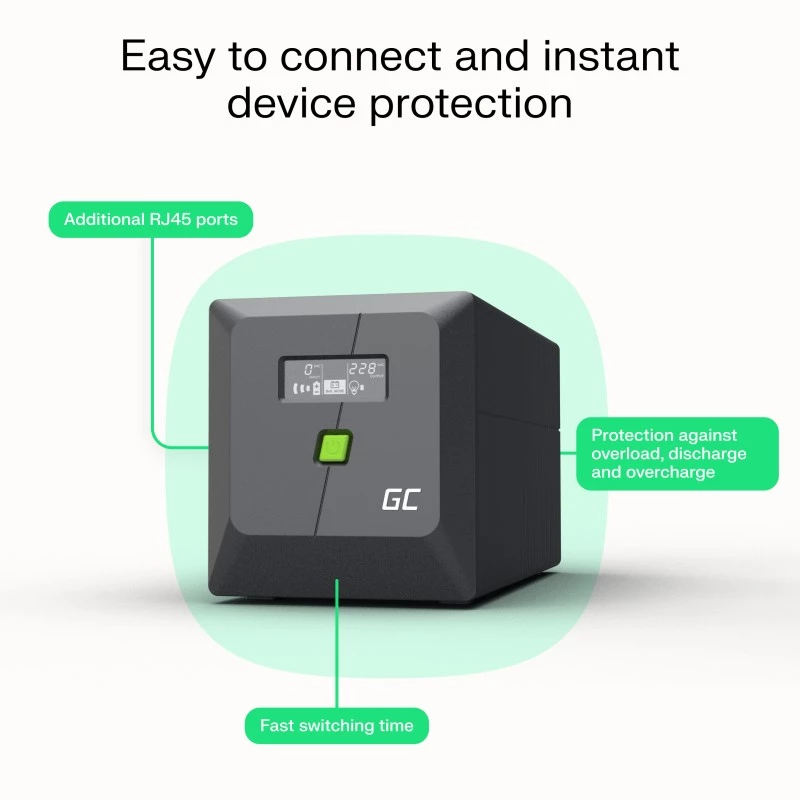Green Cell UPSLP700 zasilacz awaryjny (UPS) Line-Interactive 1 kVA 700 W 4 gniazda AC