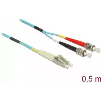Kabel światłowodowy DeLOCK 86566 0,5 m LC ST Aqua