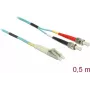 Kabel światłowodowy DeLOCK 86566 0,5 m LC ST Aqua