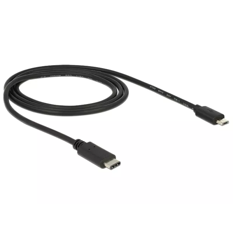 DeLOCK - Kabel USB - 5-pin Micro-USB Typ B (M) - 24-Pin-USB Typ C (M) - 1,0 m (USB 3,1) - Czarny (83602)