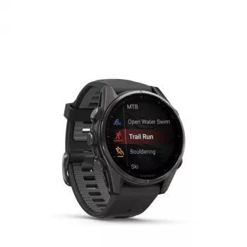 Garmin fenix 8 3,3 cm (1,3) AMOLED 43 mm Cyfrowy 416 x 416 pikseli Ekran dotykowy Czarny Wi-Fi GPS (satelitarny)