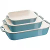 Staub 40508-172-0 Ceramiczny prostokątny zestaw do pieczenia, 3-częściowy, Antique Turquoise