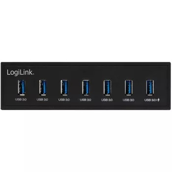 LogiLink USB 3.0 hub, 7-port 5.25 wewnętrzny, z portem szybkiego ładowania - Hub - 6 x SuperSpeed USB 3.0 + 1 x SuperSpeed USB 3.0 (ładowanie)