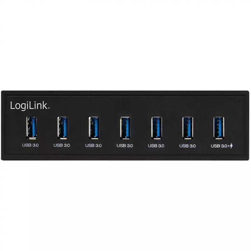 LogiLink USB 3.0 hub, 7-port 5.25 wewnętrzny, z portem szybkiego ładowania - Hub - 6 x SuperSpeed USB 3.0 + 1 x SuperSpeed USB 3.0 (ładowanie)