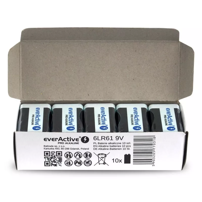Bateria alkaliczna EverActive Pro Alkaline 6LR61 9V